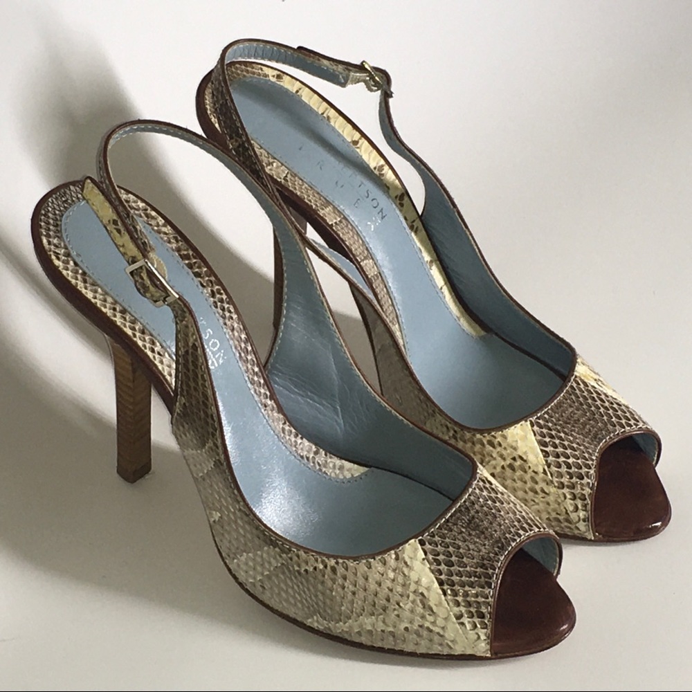 Lamberston Truex  Watersnake Peep Toe Heel…